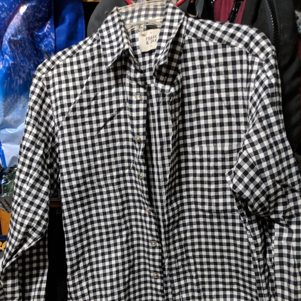 Frank & Oak Grey Checkered Shirt